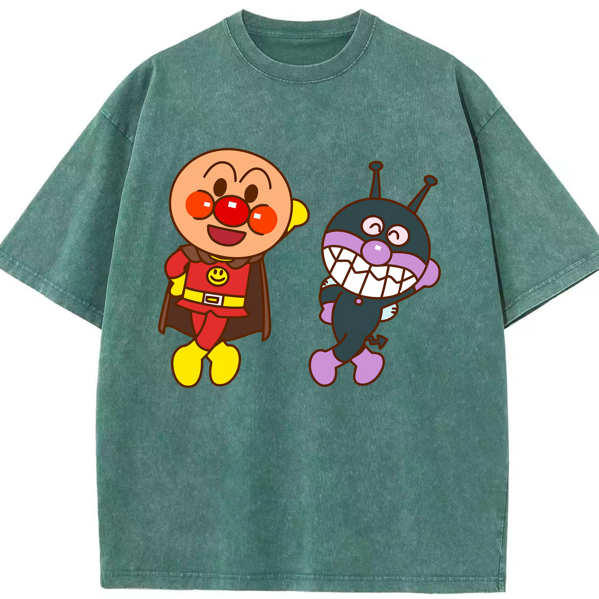 （画像用） アンパンマン Anpanman 綿100% ヴィンテージ風 半袖Tシャツ（フロントプリント）